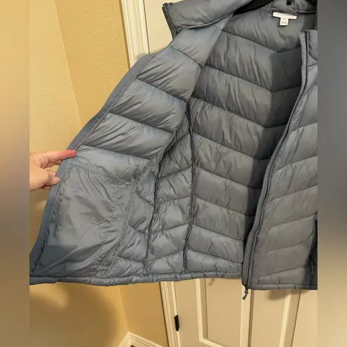 Charter Club Women's Packable Hooded Puffer Coat Blue Plus Size XXL