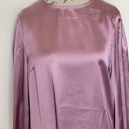 Skylar Rose Womens Dress Shift Purple Metallic Size XL Puff Scrunch Sleeves NWT
