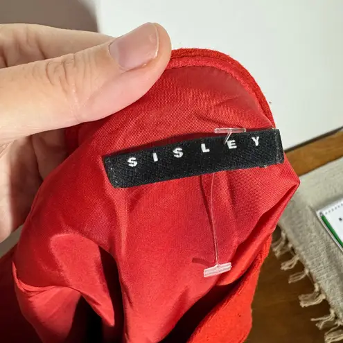 Sisley Wool Skirt Women Orange Zip Closure Classic Quite Luxury Old Money Prep Size 10