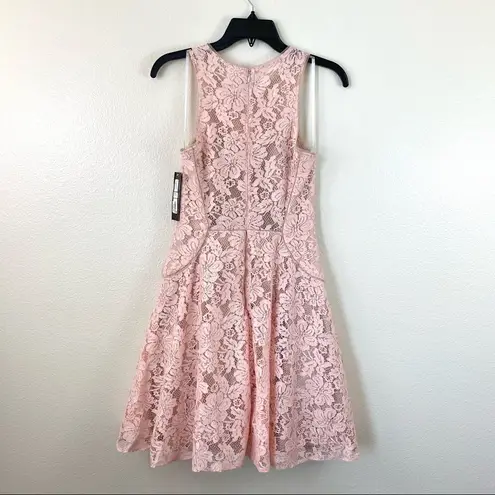 XScape  Lace Fit & Flare Dress Blush Pink 2