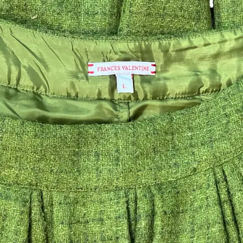 EUC Francis Valentine Women’s Green Wool Pleated Skirt Size Large
