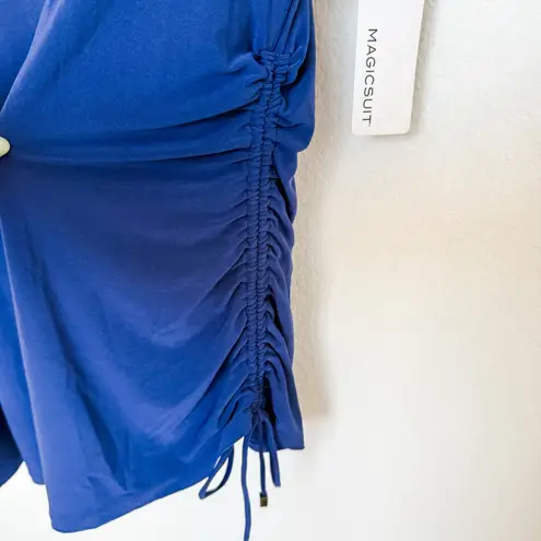 Magicsuit Swim Dress Womens Plus 24W Blue Adjustable Ruched Summer Beach Coastal