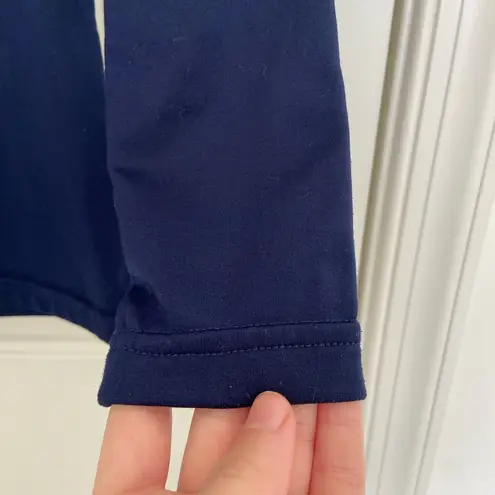 EUC THERMAJANE women’s navy blue fleece lined warm under base layer shirt small