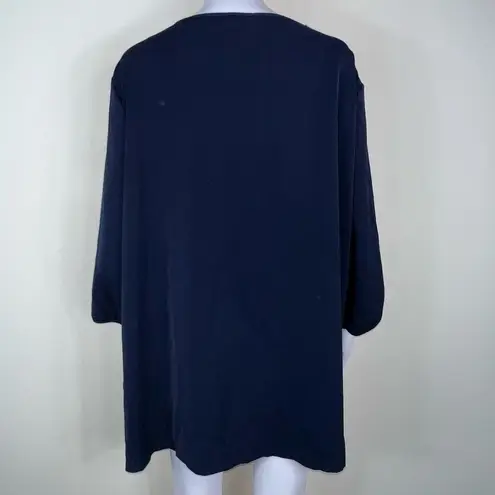 Bloomchic  Navy chiffon Tunic With Front Pleating