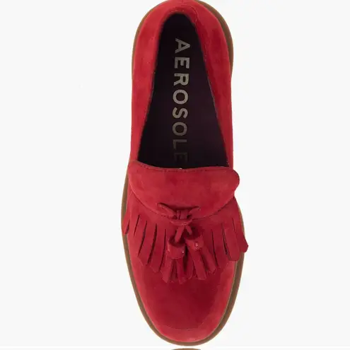 Aerosoles NEW Gibes Fringe Loafer Color: Pomegranate Suede