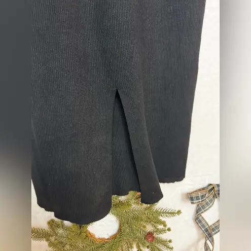 Camila Coelho Rayon Blend Minimal Clean Sweater Dress Black Knitted 3/4 Sleeve