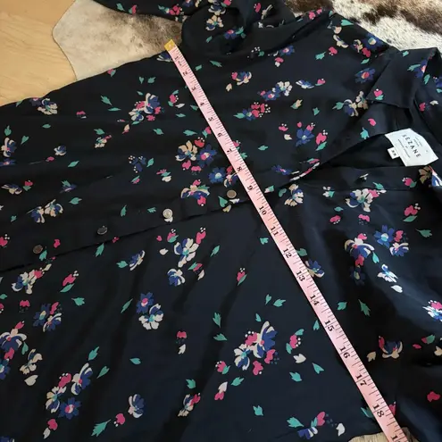 Sézane SEZANE Silk Floral Shirt Dress Button Down Long Sleeve Size XS