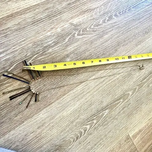 Multicolor gold tone " stick" Necklace