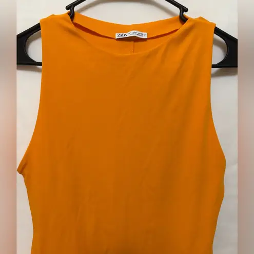 ZARA  Orange Fitted Mini‎ Dress Size Large