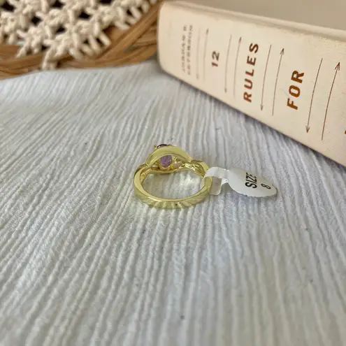 Boutique NWT Gold Amethyst Oval Cut Ring “Brigitta” Light Purple Promise Engagement Jewelry