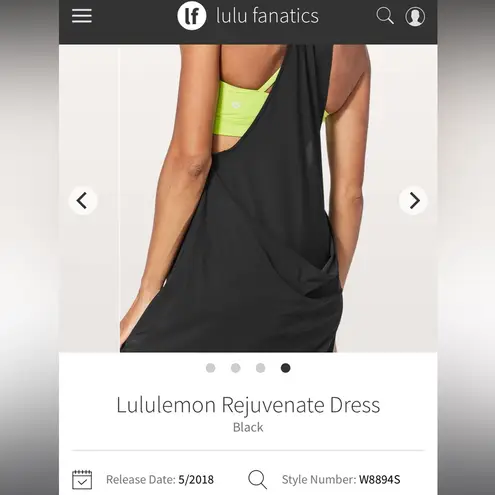 Lululemon  Rejuvenate Dress black size 8