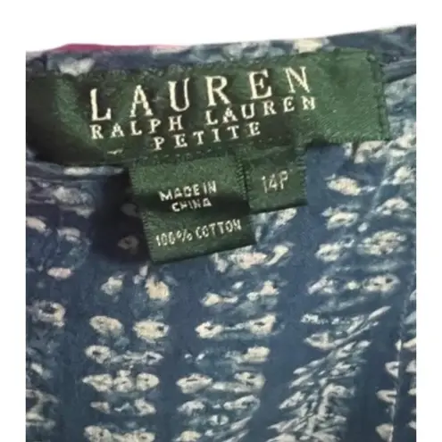 Lauren Ralph Lauren Maxi Skirt Womens 14P Blue White Pattern Flowy