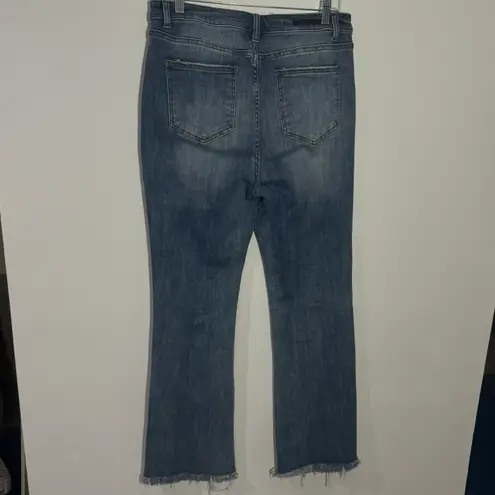 Risen Exposed Button Fly High Rise Bootcut Jeans Frayed Hem Size 15/32