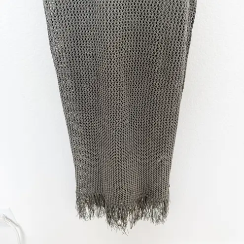 Open Edit Womens Crochet Dress Gray Size M Open Stitch Sleeveless Coastal Boho