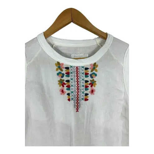 Johnny Was Barbour Embroidered Tunic Dress Linen Blend White WOMEN’S SIZE MEDIUM