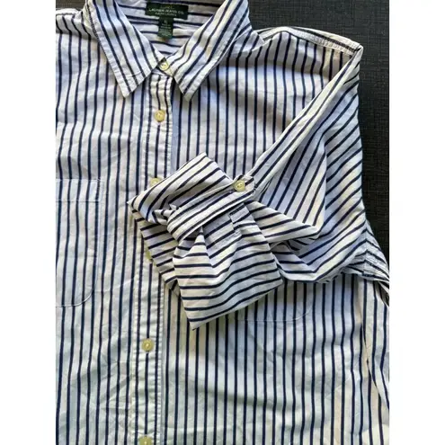 Lauren Ralph Lauren Jeans Co. Womens XL Button Up Shirt Stripe Top Blue White