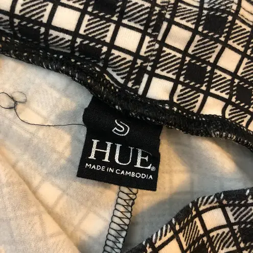 Hue Womens Leggings Cropped Geometric Check Print Black White S
