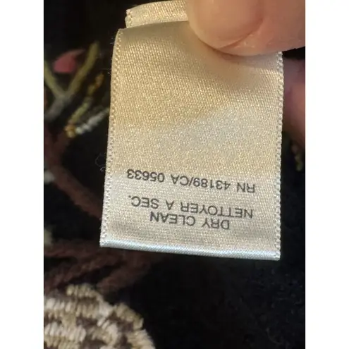 Susan Bristol Women Embroidered Cardigan Sweater Size Medium 100% Wool 90's Y2K