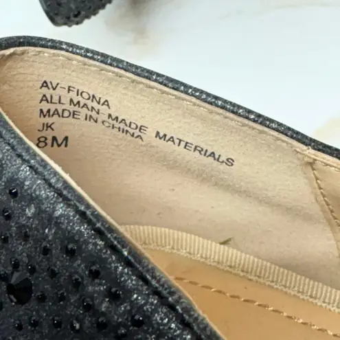 Adrienne Vittadini Fiona Pump Heels Woman 8 Black Beaded Block Heel Pointed Toe