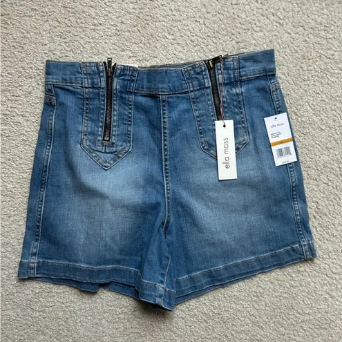 Ella Moss NWT Retro Shorts Denim Exposed Front Zip High Rise Waist Sz 29