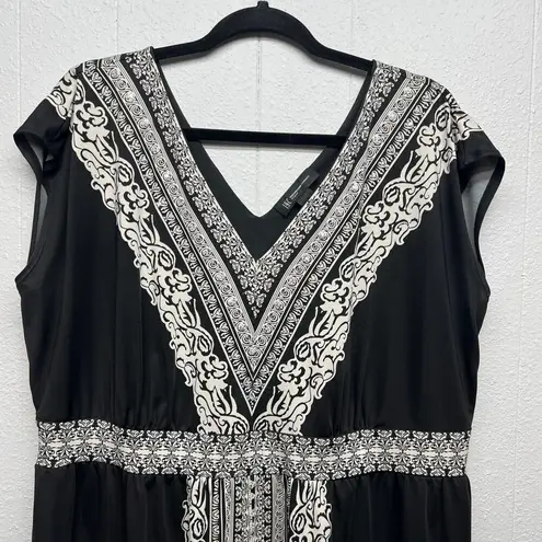 INC Dress Womens 1X Shift Boho Stretch Feminine Modest Casual Event Minimalist Black