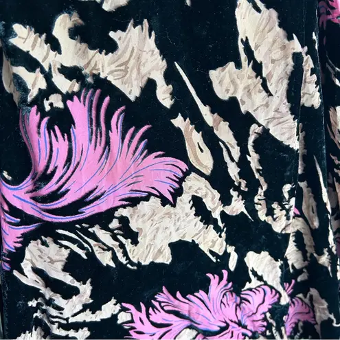 ZARA  Devore Velvet Burnout Wrap Dress Witchy Whimsigoth XS Black