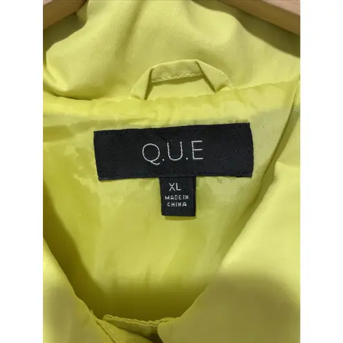 QUE Yellow Cropped Trucker Jacket Lightweight Cotton Blend Size XL