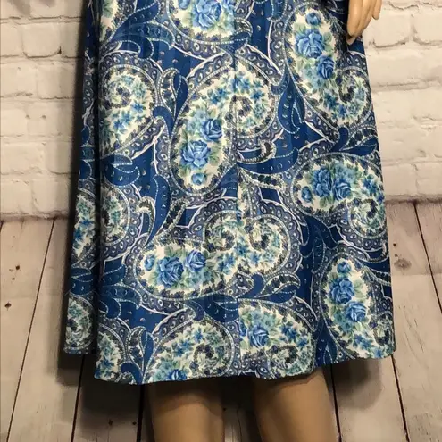 Vintage Handmade Satiny Paisley Flippy Ski… Blue Size undefined