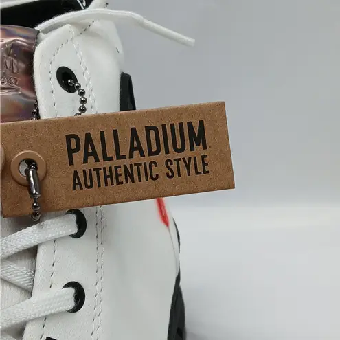 Palladium Revolt Hi TX Combat Boots Women 9 White Chunky Heel Platform Lug Sole