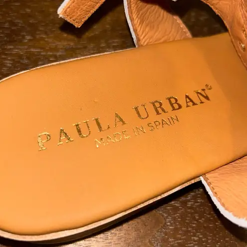 Paula Urban Bogota 9-654 Full Sling Back Block Heel Leather Sandal Shoes Size 40 (9-9.5)
