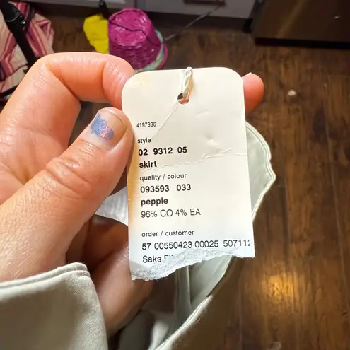 Akris Punto Khaki Drop Waist Pleated Skirt NWT Size 12