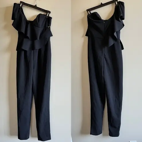 Alexia Admor Alexia Admor Synthetic One-shoulder Ruffle Jumpsuit in Black Womens Size 4 - Image 3