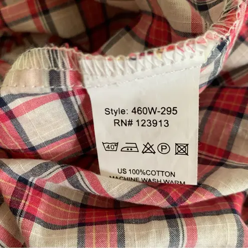 Jachs Just a Cheap Shirt Red Plaid Cotton Shirtdress Size XS