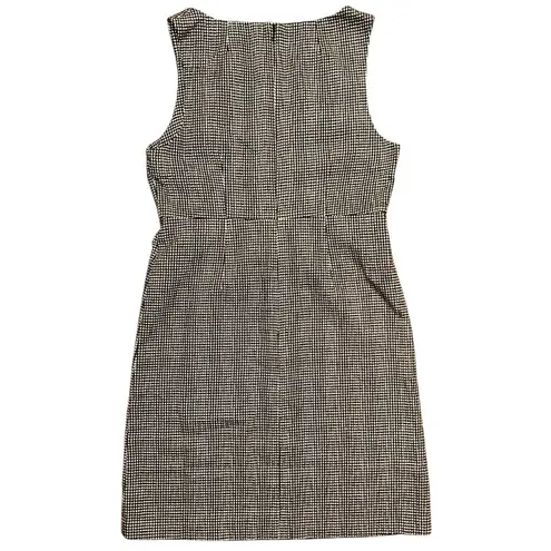 Andrea Jovine Black and White Plaid Tweed Cotton Mini Sleeveless Business Dress