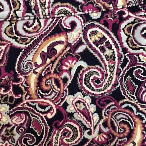 Lands' End Starfish NEW Leggings Mid Rise Deep Sea Navy Paisley Size M (10