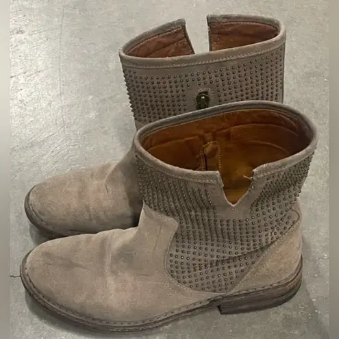 Fiorentini + Baker Beige Studded Suede Ankle Boots