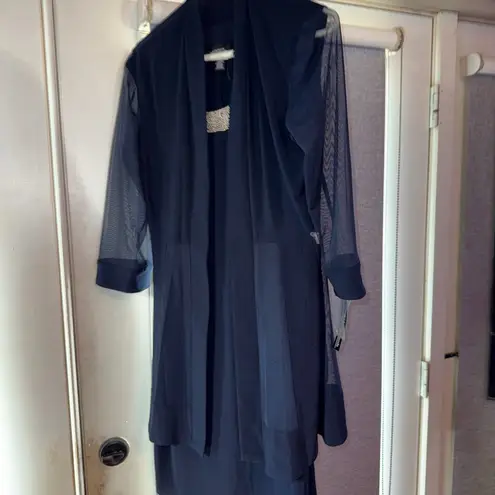 R & M Richards Classic Navy 2 Piece Semi Formal Party Mother of the Bride or Christmas Dress