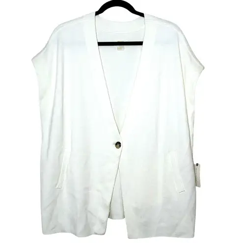 NWT Maeve By Anthropologie Women’s Oversized Muscle Sweater Vest Ivory Size L Size L