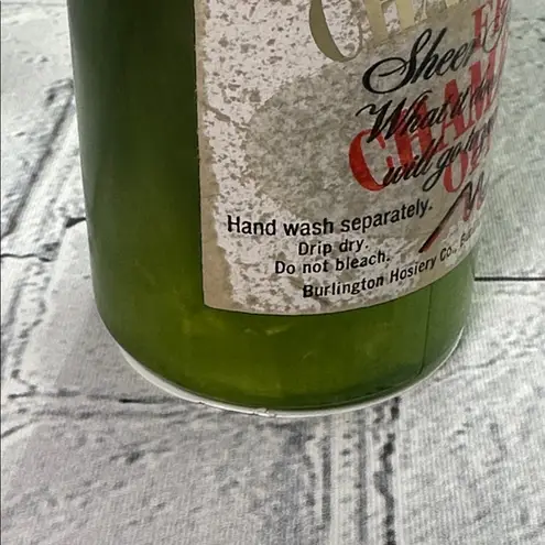 Burlington Champagne Bottle Novelty Sheer Pantyhose Navy Small 90lbs