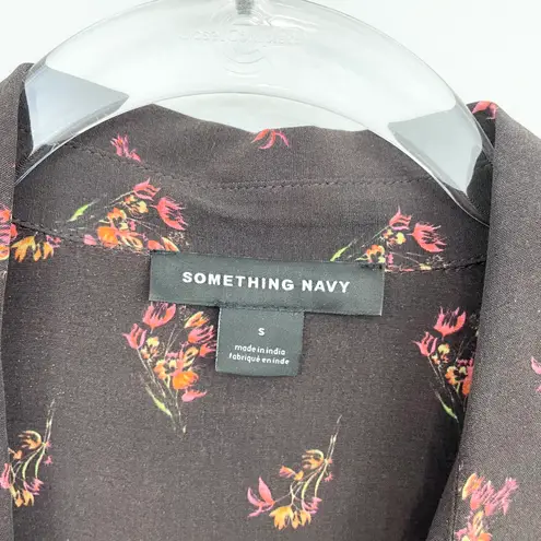 Something Navy Utility Blouse in Brown Floral