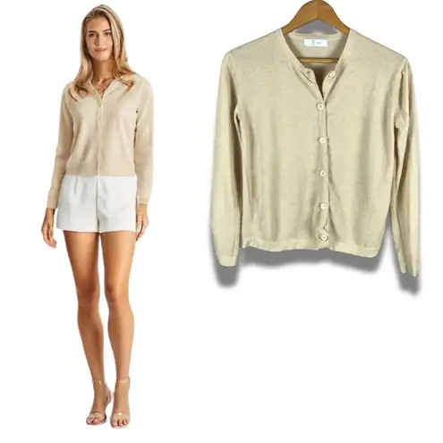 BLOSSOM H Lightweight Knit Cardigan Size SMALL Tan