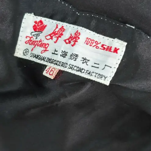 Vintage 70’s Shanghai Embroidered Silk Camisole Top – Size 40 (Approx M) Black Size M