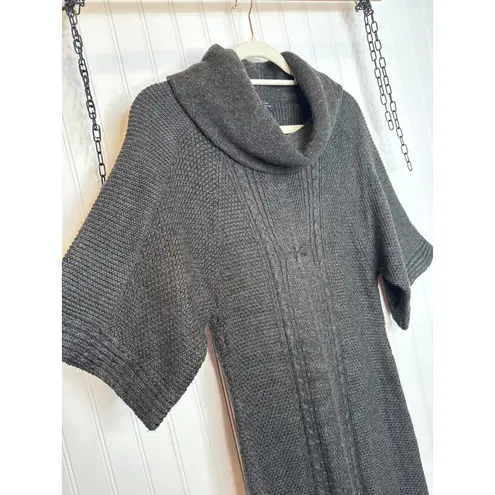 Tahari Green Midi Length Sweater Dress Wool Blend Cable Knit Cowl Neck Warm M Size M