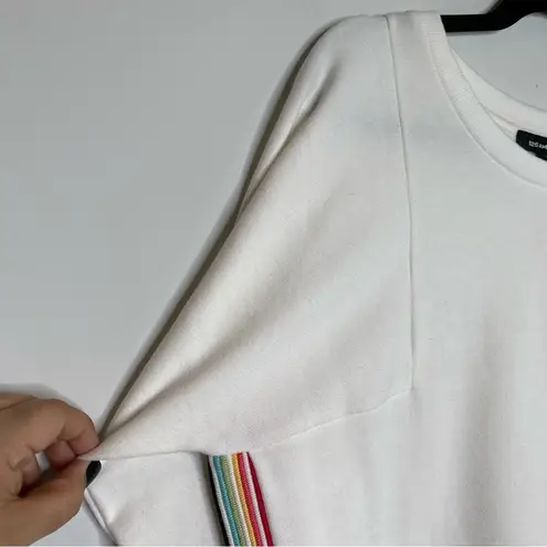 525 America Rainbow Stripe Sweatshirt in Bleach White Multi