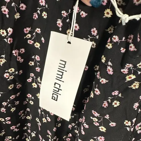 Mimi Chica Floral Cut Out Cottage Boho Bohemian Mini Dress Size 3X NEW with Tags