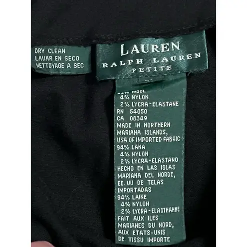 Ralph Lauren ‎ Petite Side Zip Black Dress Pants Size 2P Academia Business Casual