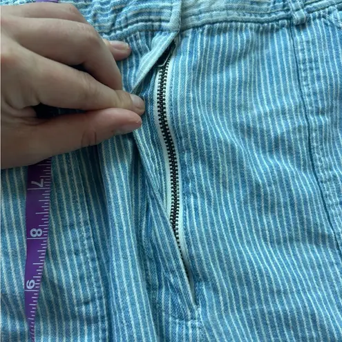 Sea New York Striped Blue Denim Jumpsuit Distressed Size 0 Sleeveless