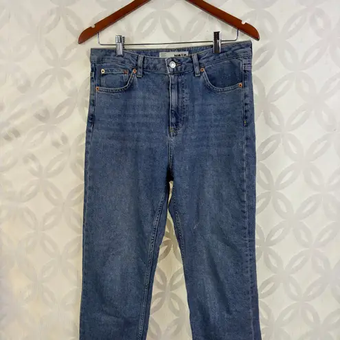 Topshop  Moto High Waist Mom Cropped Raw Hem Jeans Size 30