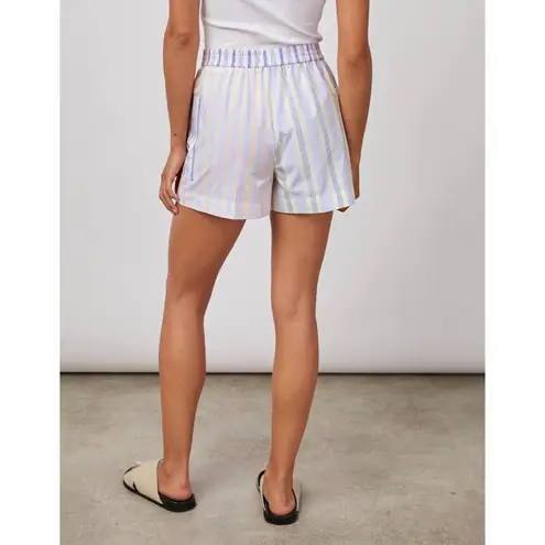 Rails Striped Poplin Multicolor Elastic Waist Boxer Shorts Pastel Size Large