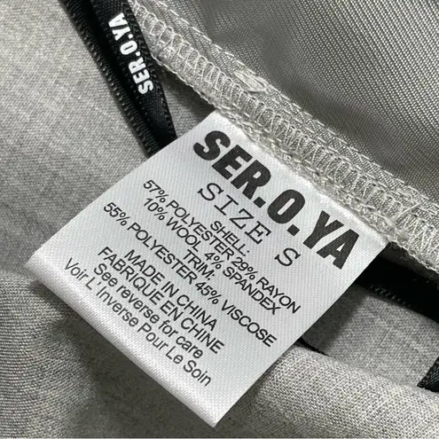 NWT SER.O.YA Wide Leg Trousers Gray Wool Blend Pleated Dress Pants Size SMALL